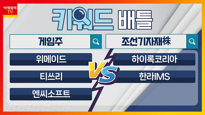 위메이드, 티쓰리, 엔씨소프트... 게임주 VS 하이록코리아, 한라IMS... 조선기자재株_키워드 배틀 (20230216)