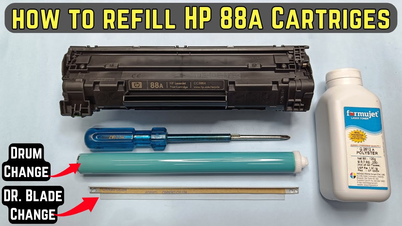 Easy Trick!! How To Refill HP Laserjet 88A Toner Cartridge in 5 Minutes | In Hindi