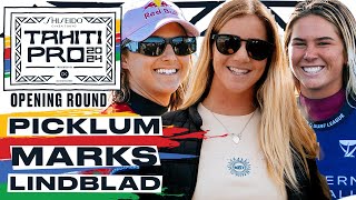 M. Picklum, C. Marks, S. Lindblad | SHISEIDO Tahiti Pro pres by Outerknown 2024 Opening Round