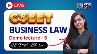 CSEET || Business Law & Management || Demo Video-5 || For Oct'26 attempt || By CS Disha Sharma