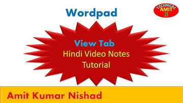 Wordpad by Amit sir in Hindi View Tab by Amit Kumar Nishad