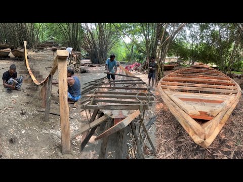 Amazing Process Of Making a Wooden Boat - Nouka Making Process