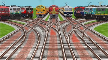 All Realstic Trains Every Day Crossing At Bumpy 💎 Forked Lines Railroad Tracks l train simulator 