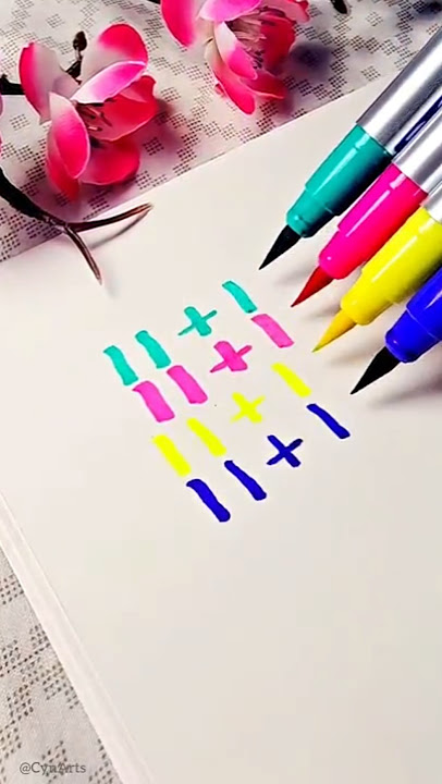 💚💕💛💙#4d Writing #handwriting #trending #numbers #art #shorts #youtubeshorts #123 #satisfying #fun