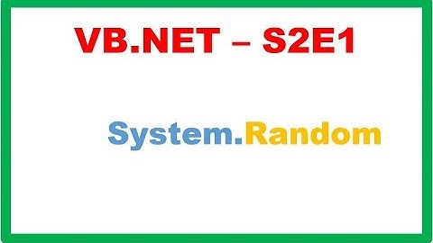 VB.NET S2E1 : Introduction to System.Random