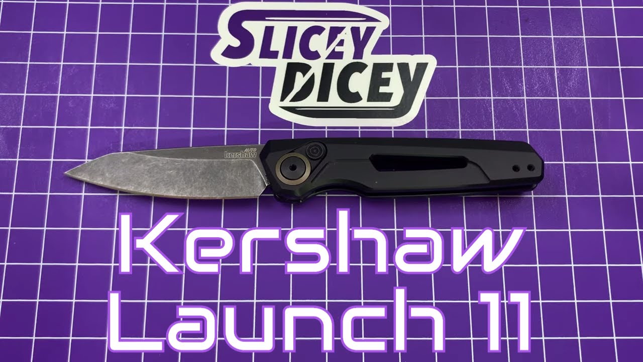 Knife Sharpening - Kershaw Launch 11 - off center factory grind