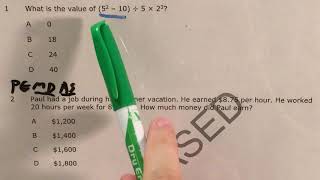 NC 6th Grade Math Released question 1 (released 2018 - 2019)