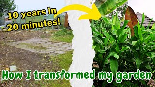 10 Year Garden Transformation   Boring to EXOTIC JUNGLE DESERT