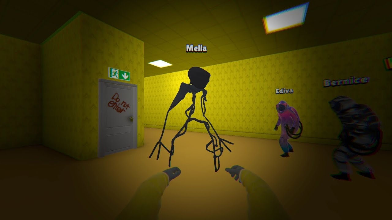 hide in the backrooms nextbots updated - YouTube