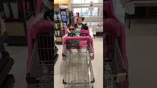 #grocerytrips#titilove#babyluna#spacebuns#girls#family#fun#errands#shopping#fyp#fy#racecar#cartfun