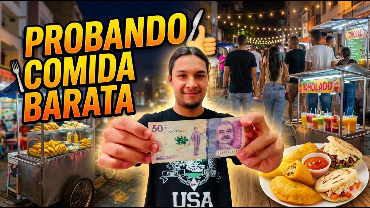 PROBANDO COMIDA CALLEJERA EN CALI, COLOMBIA por solo 50.000 COP