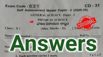 Ap 10th physical science self assessment model paper 2 answer key 2025|10th fa2 physics 2025 answers