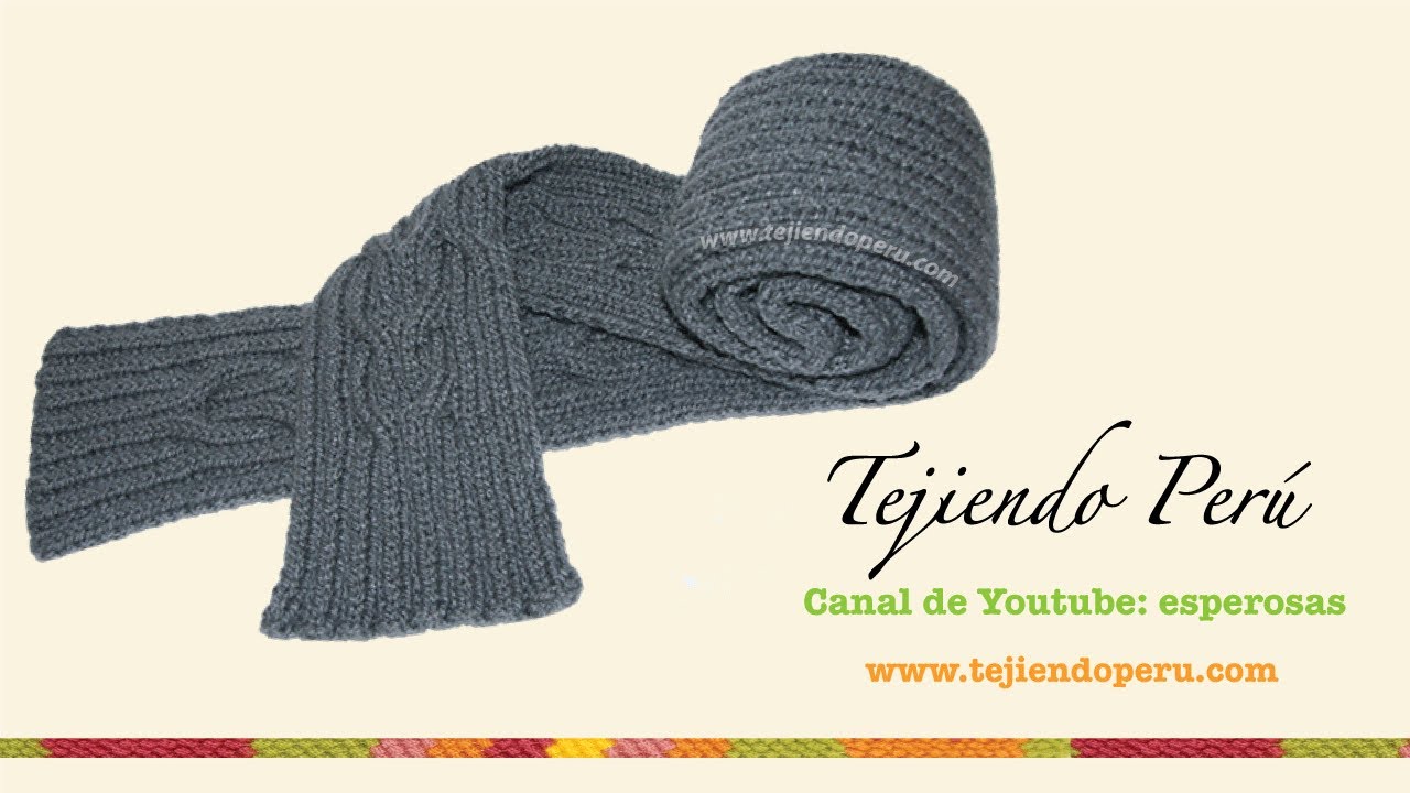 Cómo tejer una bufanda con trenzas reversibles entrelazadas en dos agujas o palitos