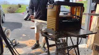 Old deck boards new again after a few passes through the DeWalt DW745 planer.
