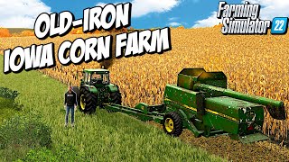 I Started a Iowa Corn Farm with the Old John Deere Pull Behind Combine | Farming Simulator 22