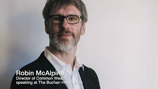 Robin McAlpine director of Common Weal, speaking at The Buchan Hotel, Ellon