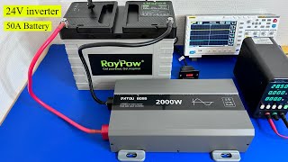 Тест инвертора мощности DATOU BOSS 2000w с аккумулятором RoyPow 24 В 50 Ач