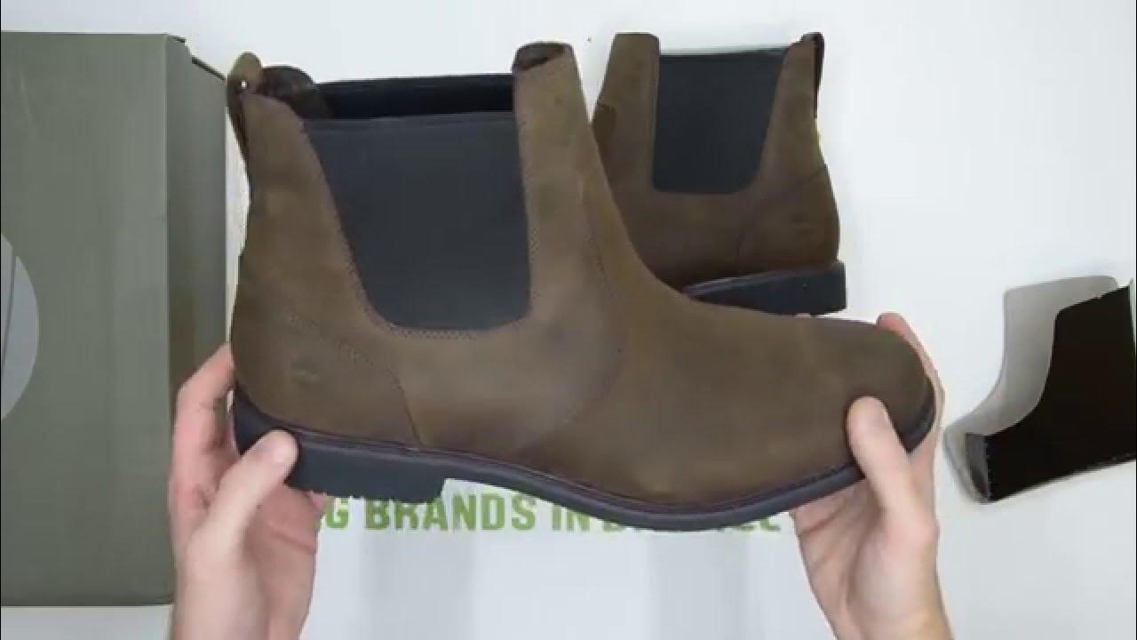 Timberland Stormbuck Chelsea - Dark Brown - Walktall | Unboxing Hands - YouTube