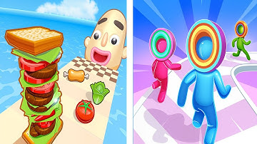 Sandwich Run VS Layer Man - MAX ALL LEVEL Speedrun Android/iOS Gameplay