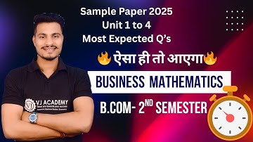 B.Com 2nd Sem Business Maths Important Numericals | Sample Paper All 4 Units | PRSU -2025