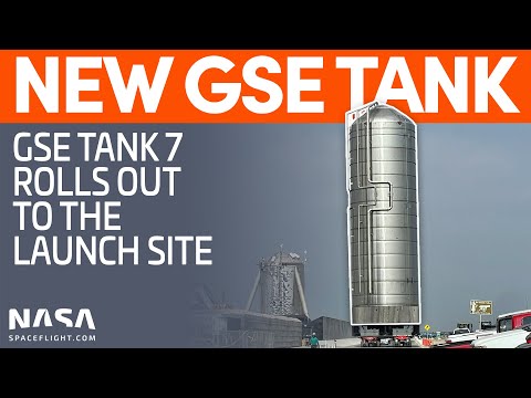 GSE Tank 7 Rolls Out to the Launch Site | SpaceX Boca Chica