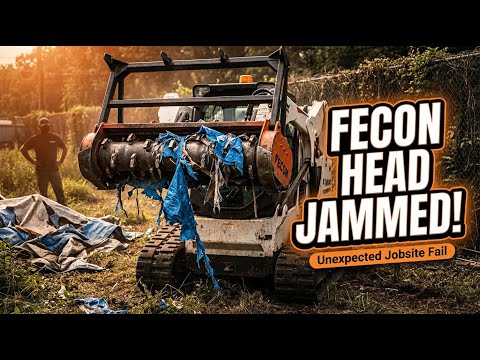 Fecon Head JAMMED by Tarp! SEE HOW WE FIXED IT!