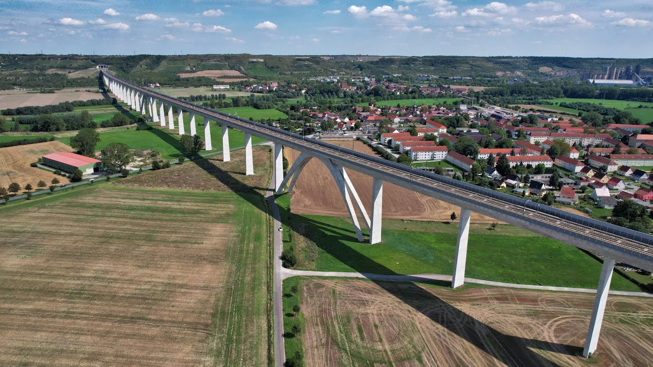 ICE-Verkehr auf der Unstruttalbrücke - VDE 8.2 - August 2023