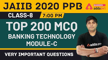 JAIIB 2020 PPB | Top 200 MCQ | Banking Technology | Module C | Class-8