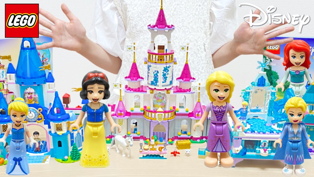 Lego Disney Princess Castle Rapunzel Elsa Cinderella Ariel Youtube