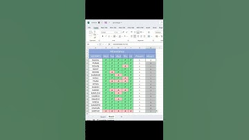 #Attendance sheet #excel #formula #ytstudioes #excelformula #shortsfeed #shortvideo #music #song