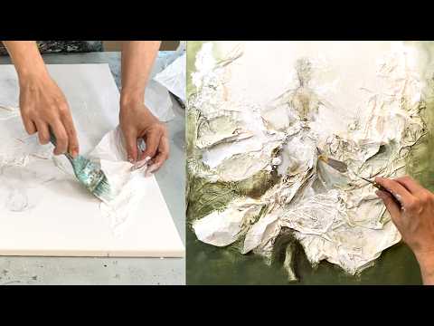 Abstract Female Figure with Paper & Acrylic | 3D Texture on Canvas