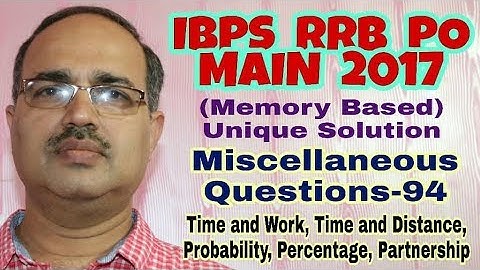 Miscellaneous Questions-94 | IBPS RRB PO MAIN 2017 (Memory Based)