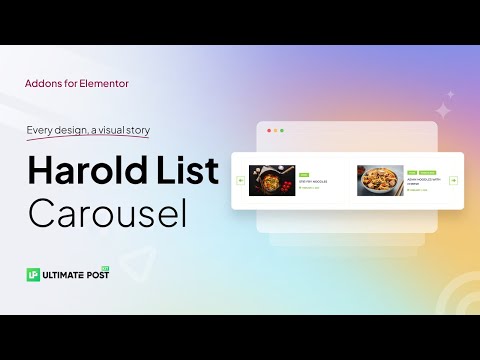 How to Use Harold List Carousel by Ultimate Post Kit in Elementor