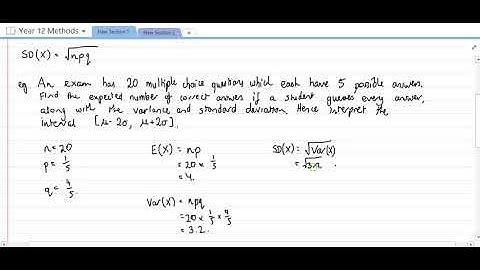 Binomial Distribution Mean, Variance and Standard Deviation