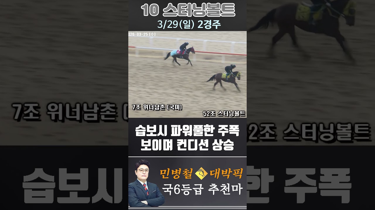 [서울 경마] 민병철 대박픽 2026년 3월 29일 일요 2R 추천마3 #한국마사회 #horse #경마 #automobile #하이라이트 #뉴스 #riding #게임 #korean