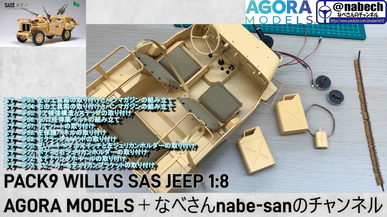 PACK9 WILLYS SAS JEEP 1:8 AGORA MODELS＋なべさんnabe-sanの