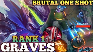 GRAVES BEST META BUILD ABUSE! ANNOYING ONE SHOT DELETE - TOP 1 GLOBAL GRAVES BY flyt - WILD RIFT