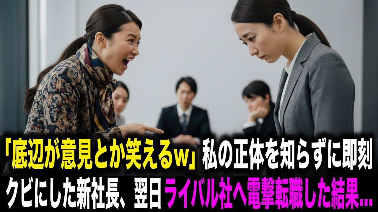 【スカッとする話】「底辺が意見とか笑えるw」私の正体を知らずに見下し即刻クビにした新社長。翌日、100個全ての特許を持ってライバル社へ電撃転職した結果…