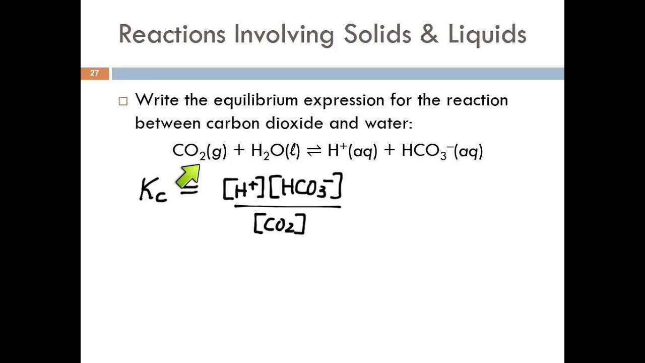 15.5 Heterogeneous Equilibria Reactions Involving Solids & Liquids (1B