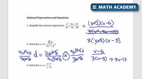 Rational Expressions and Equations for SAT Math - What You Need to Know