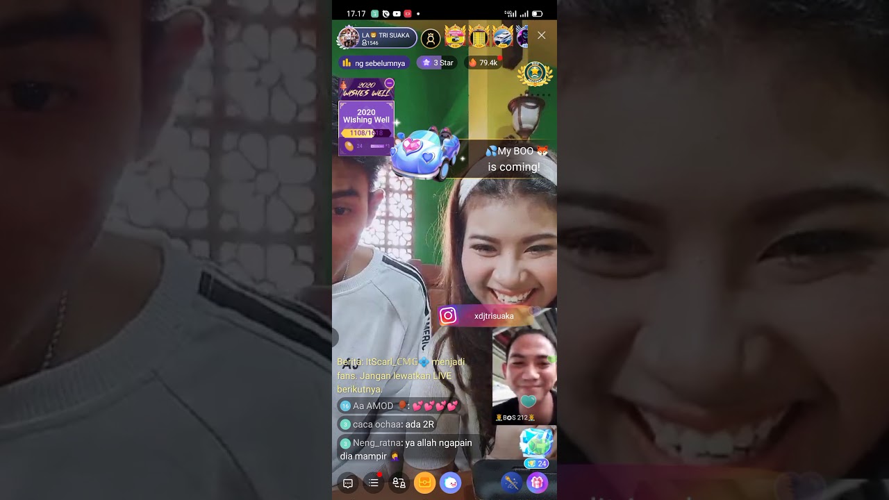 trisuaka live bigo di AGB bersama Nabila suaka