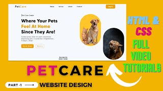 How to Make PetCare Website in HTML and CSS with Source code || @ankit_ki_code || Website Template