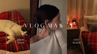 vlogmas 1 ☕ | organización,decoración navideña, mood board, rutina de glúteos, hábitos...