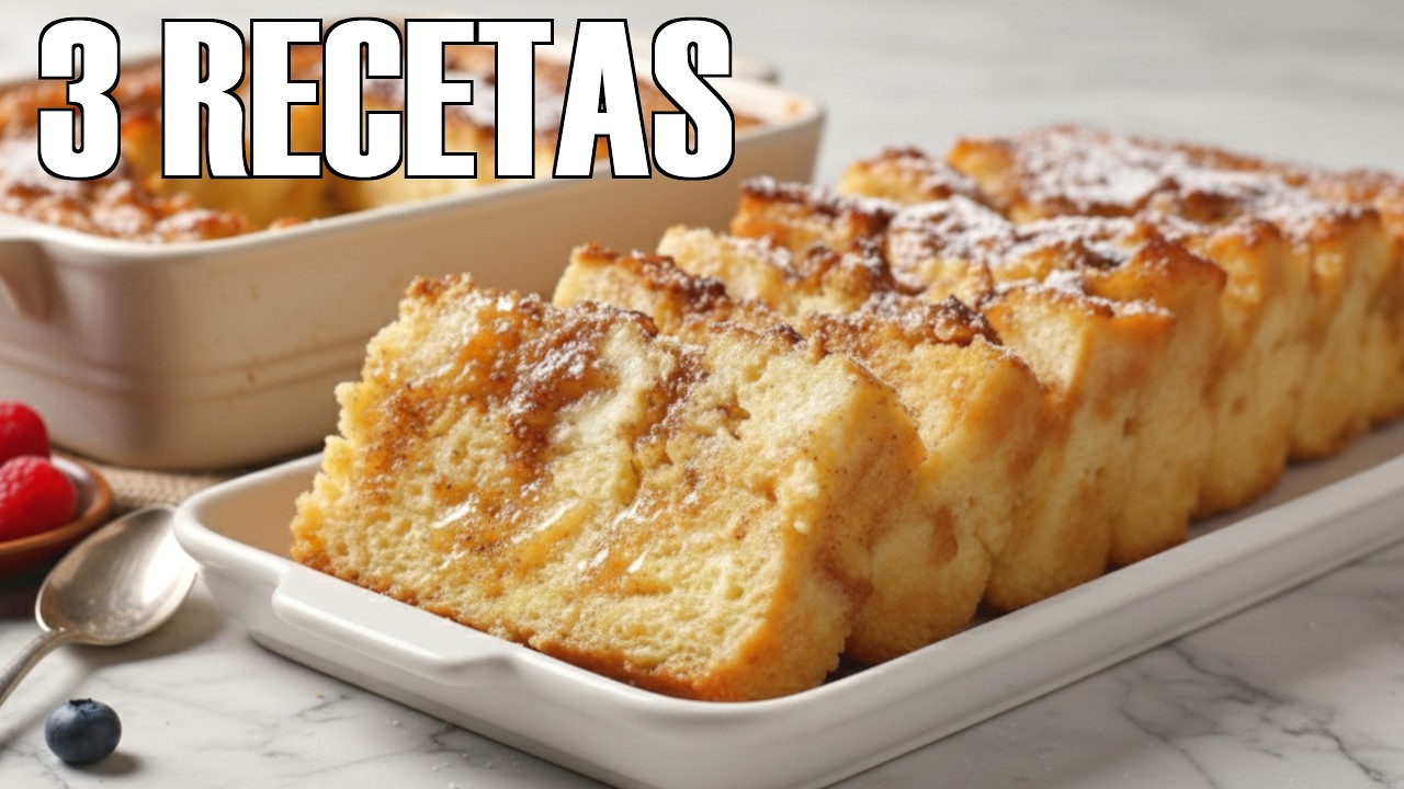 ¡NO TIRES el PAN! 🍰😃 3 RECETAS con POCOS INGREDIENTES 🍮😋 y POSTRE BARATO para TODA LA SEMANA .
