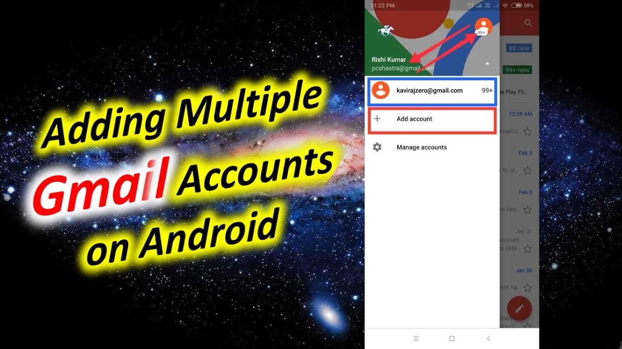 How To Add Multiple Gmail Accounts On Android Phone YouTube