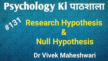 Research Hypothesis & Null Hypothesis by Dr Vivek Maheshwari
