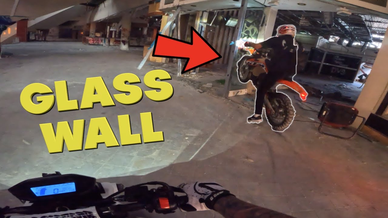 He tried riding through glass - Abandoned Mall
