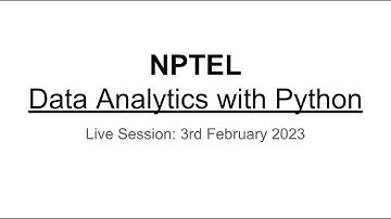 Data Analytics with Python: Live Interaction Session 1