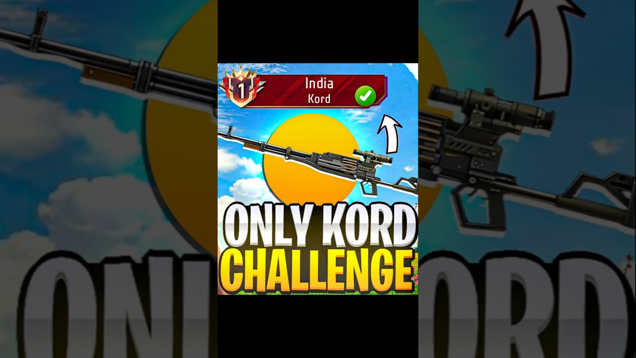 Free Fire Most Impossible Challenge 🤐 Only ( KORD ) Gun Challenge 🥳🤯