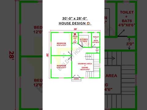Video 30 x 28 house design/ 30 x 28 ghar ka naksha/ 30 x 28 home design/ #buildmyhome #shorts #shortvideo - youtube